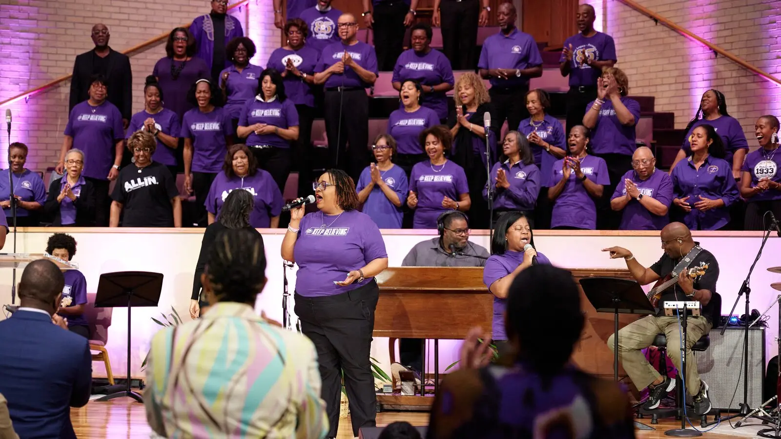 St. Luke choir and congregation participating in worship
